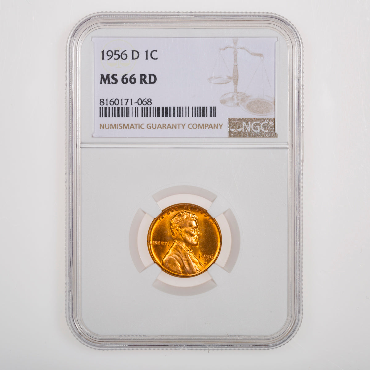 US 1 Cent Wheat 1956D NGC MS-66 RD