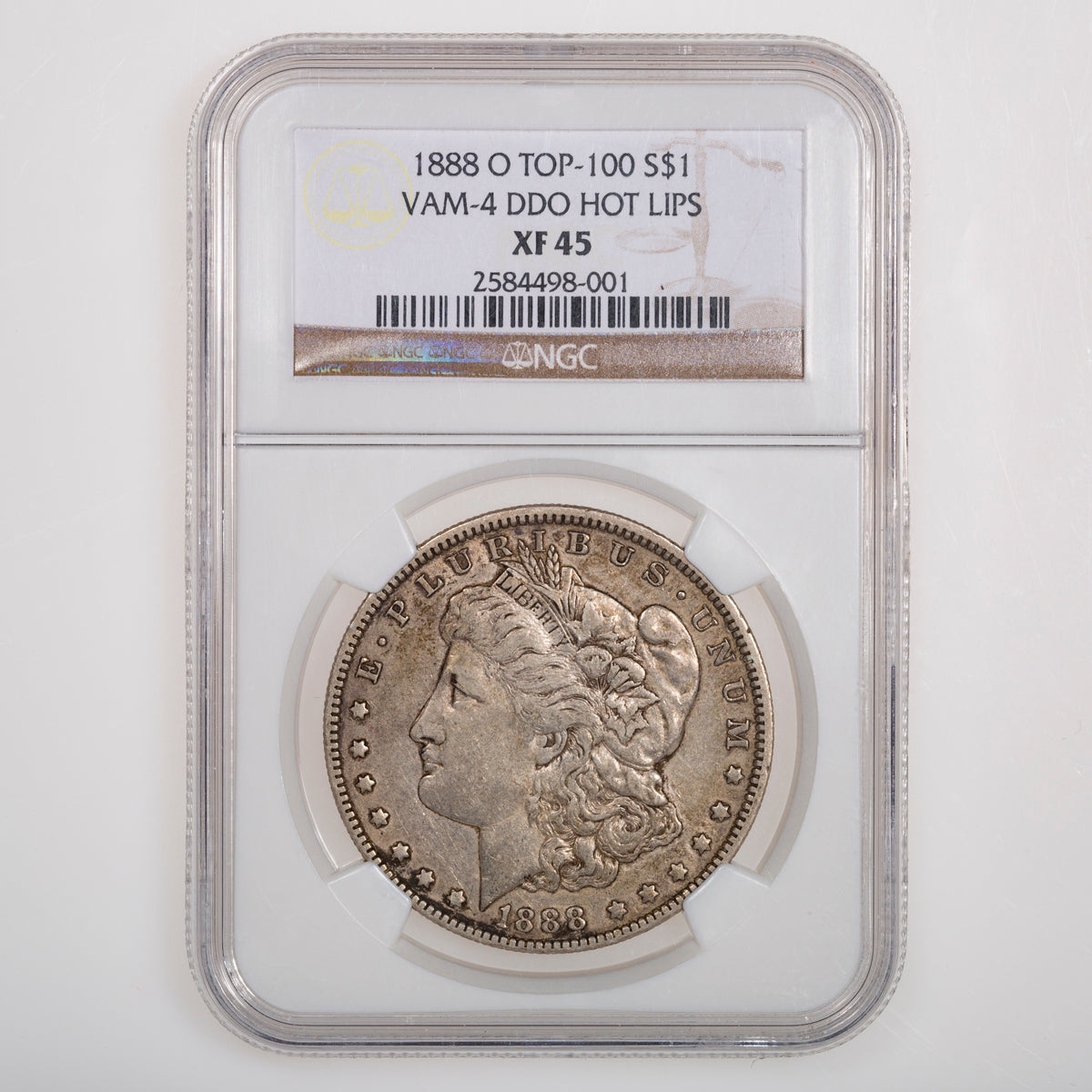 US $1 Morgan 1888O Top 100 VAM 4 DDO Hot Lips NGC EF-45
