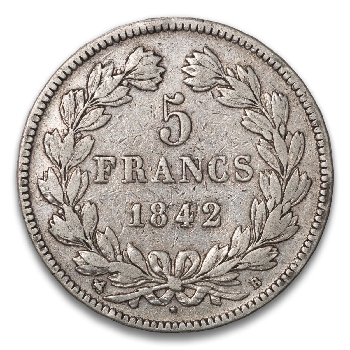 France Silver 5 Francs 1842 B