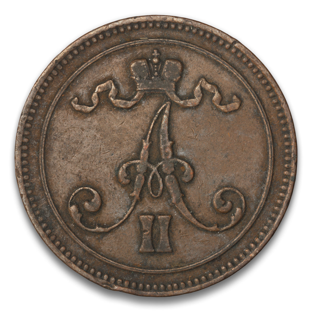 Finland Base 10 Pennia 1867