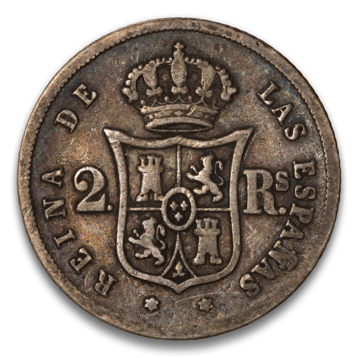 Spain Silver 2 Reales 1852