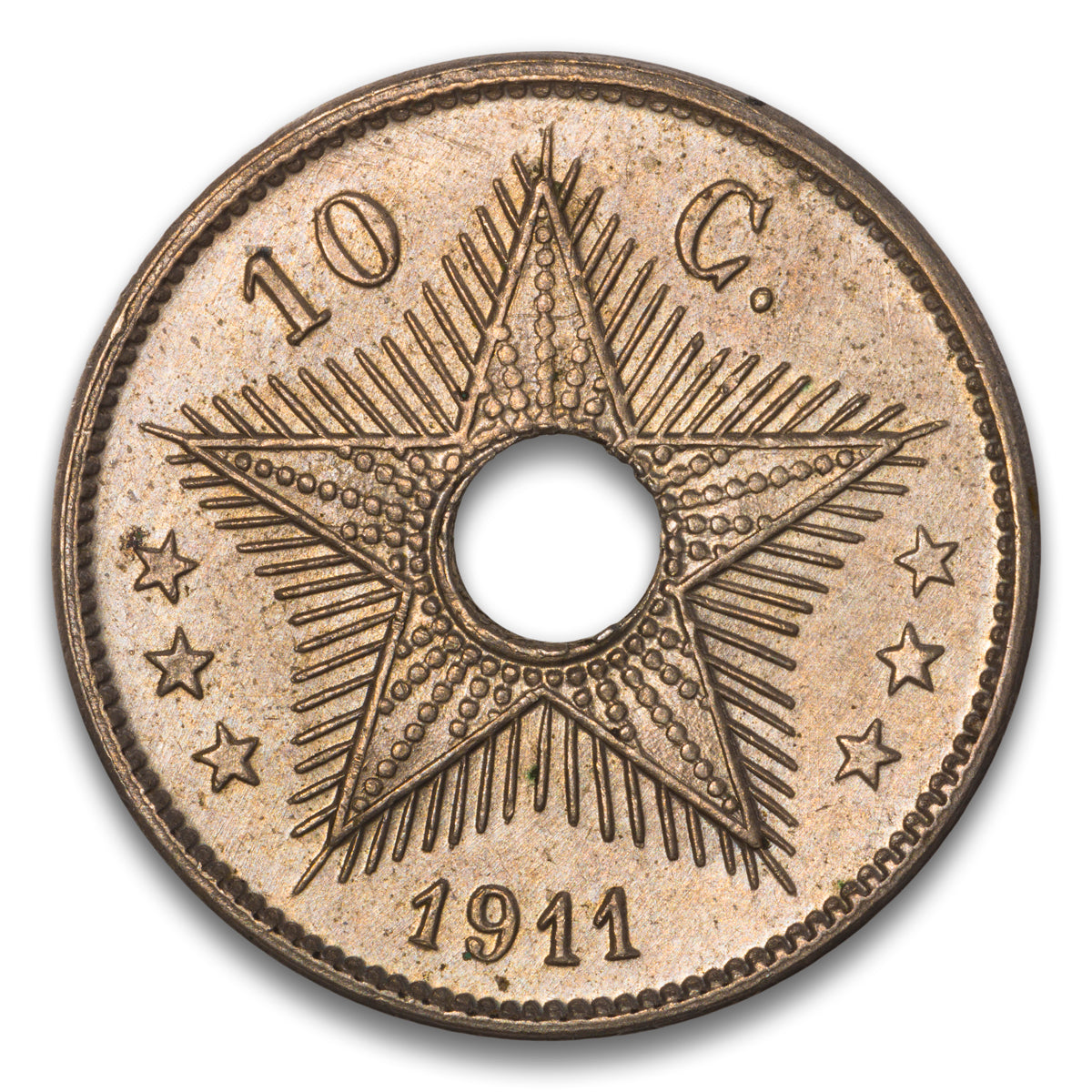 Belgium Congo Base 10 Centimes 1911