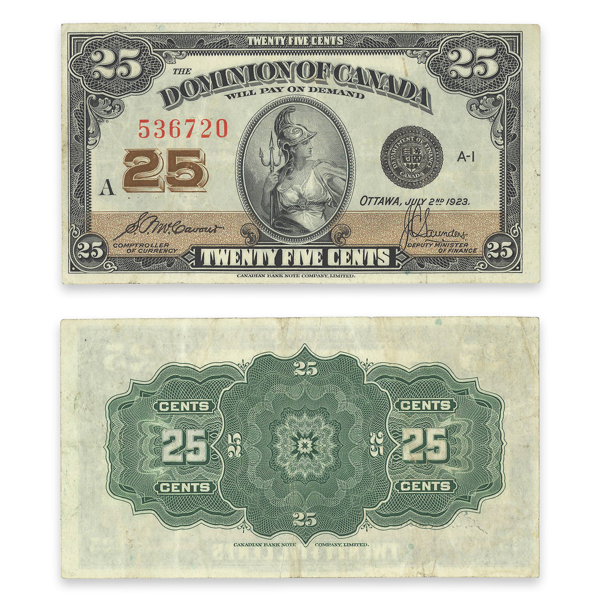 25 Cent 1923 DC-24c McCavour-Saunders EF-40