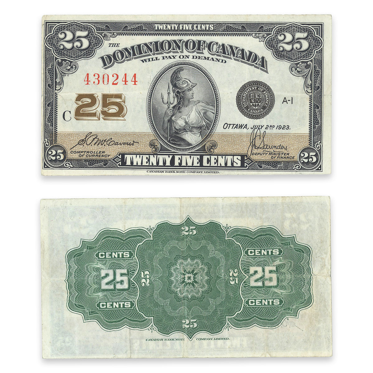 25 Cent 1923 DC-24c McCavour-Saunders EF-40