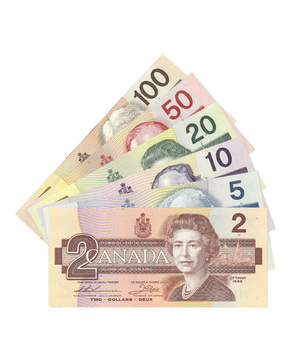 $2 - $100 Bird Series 6 Banknote Set