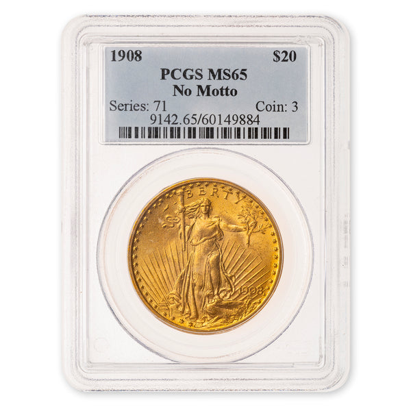 US 20 Dollars 1908 Double Eagle No Motto PCGS MS-65