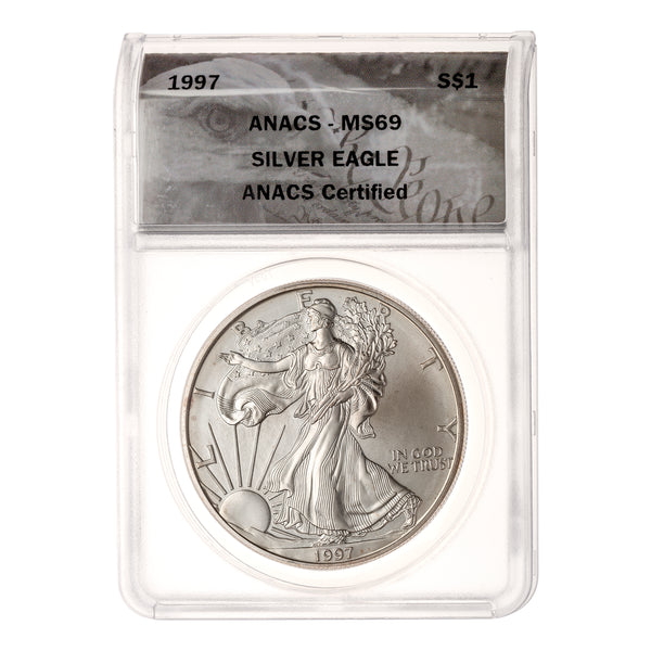 US 1 Dollar 1997 Silver Eagle ANACS MS-69