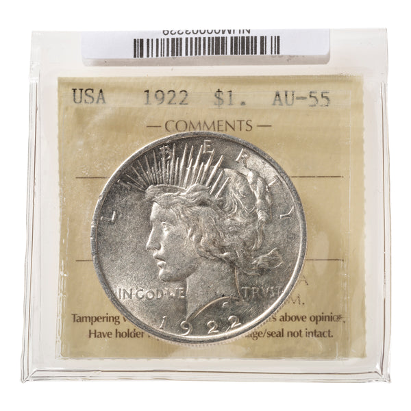 US 1 Dollar 1922 ICCS AU-55