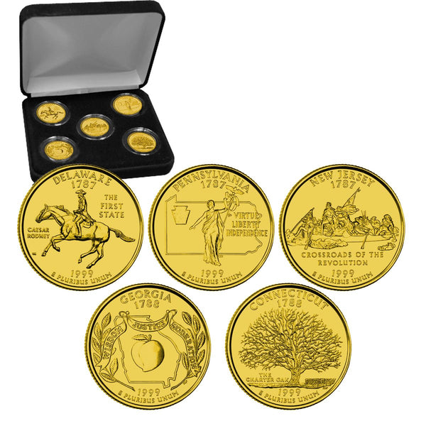1999 US 25 Cent Gold Edition State Quarter Collection