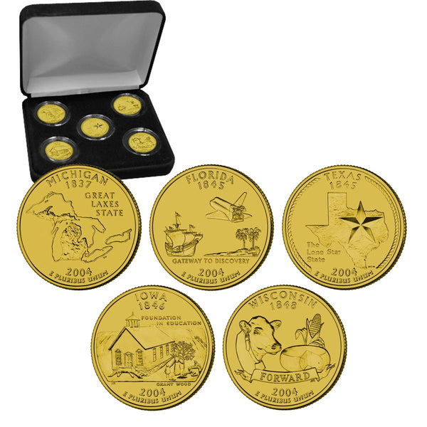 2004 US 25 Cent Gold Edition State Quarter Collection
