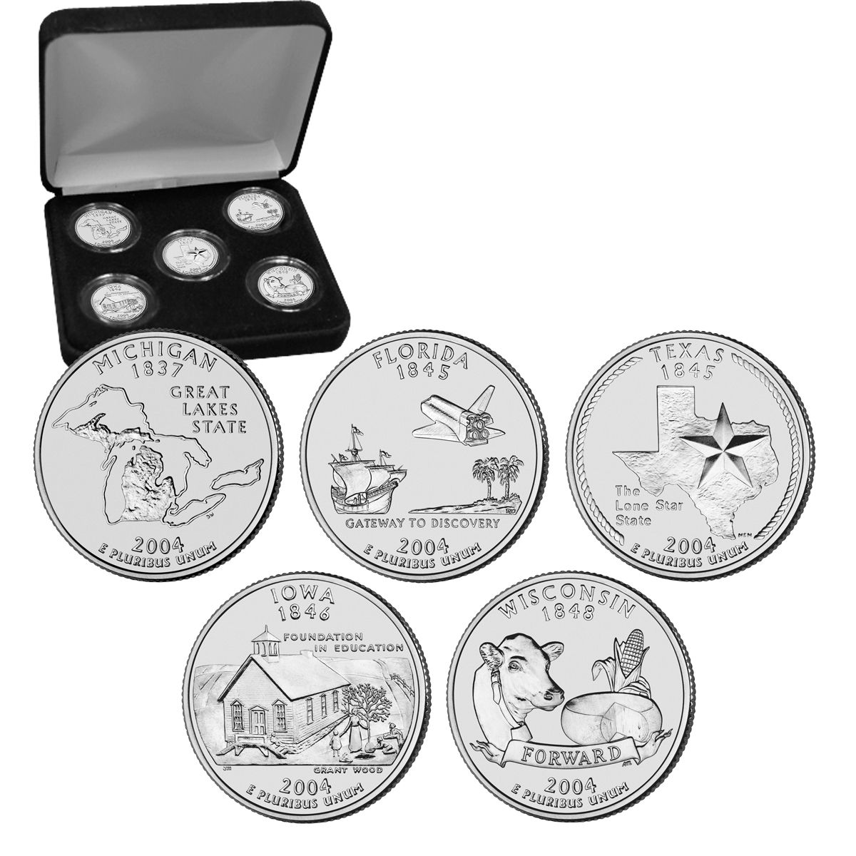 20 Random US State Quarter Dollars – Different States & Years (1999-2008 Mix)