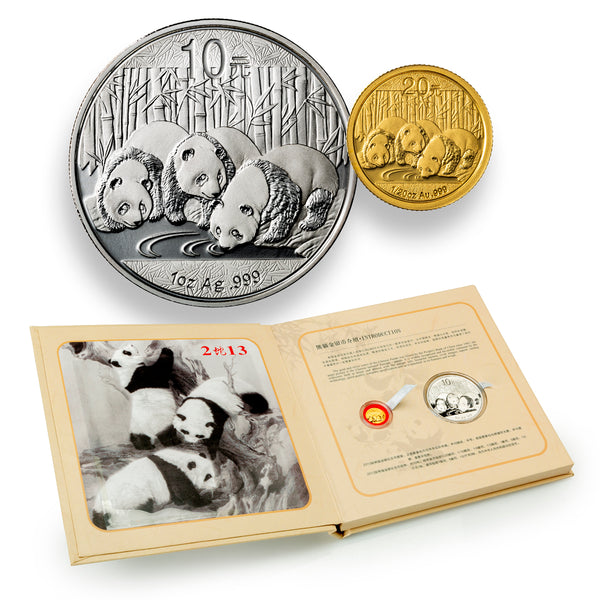 2013 $20 Chinese Panda Gold and Silver Coin Set