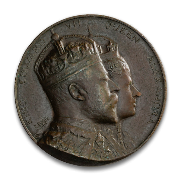 1902 King Edward VII Bronze Coronation Medal by Emil Fuchs