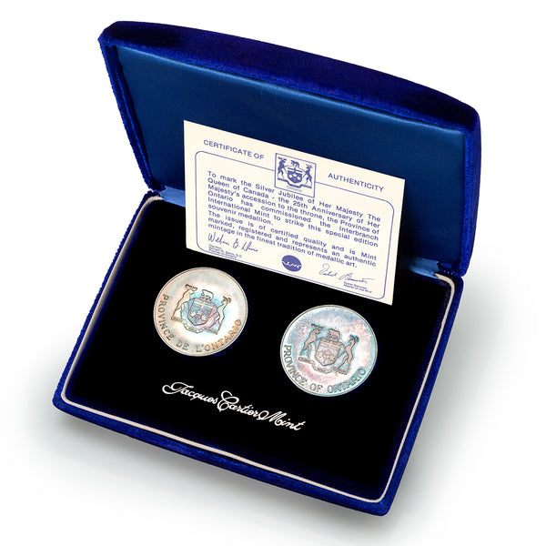 Canada 1952-1977 Queen Elizabeth II Silver Jubilee 2 Silver Rounds Set