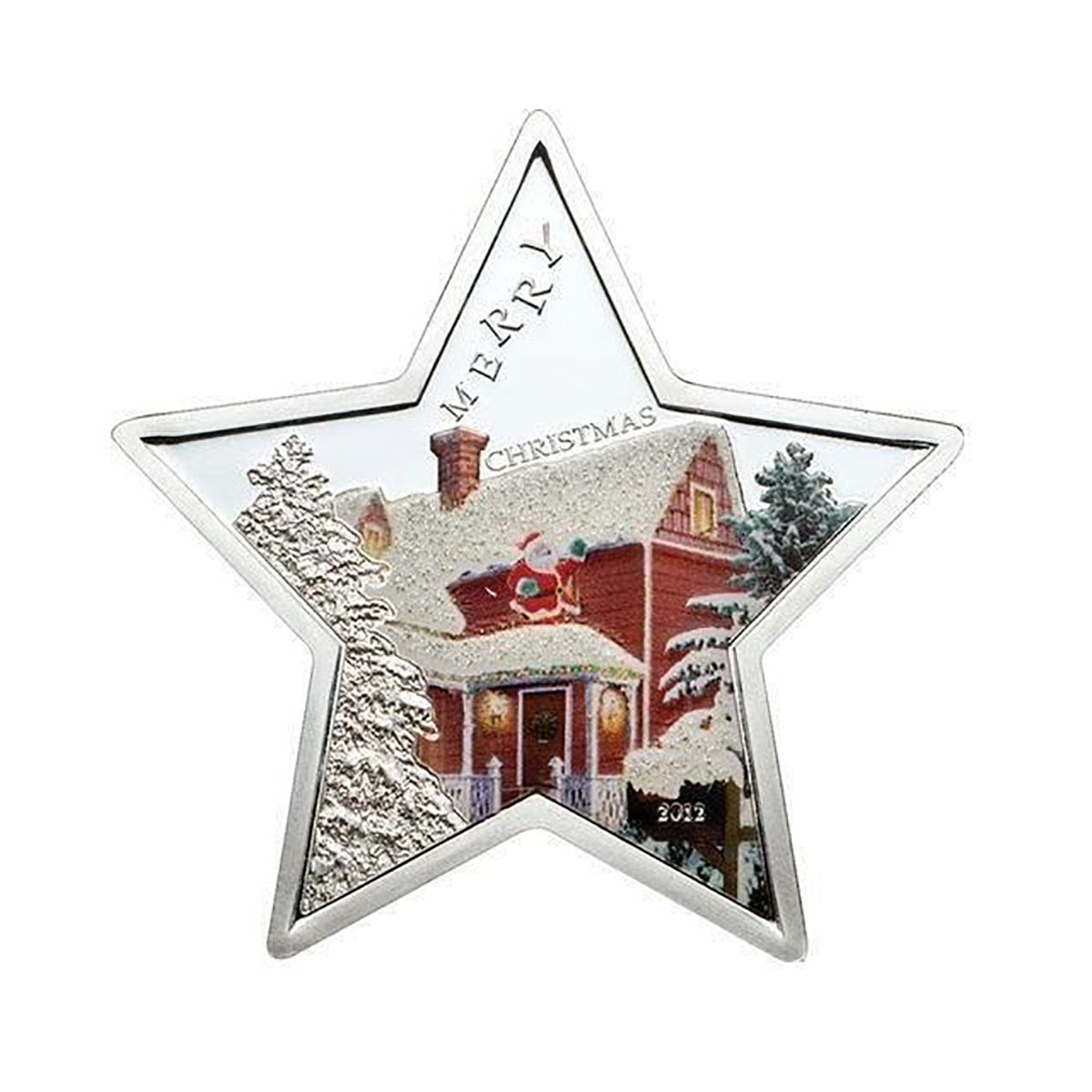 2012 $5 Merry Christmas Star - Pure Silver Coin