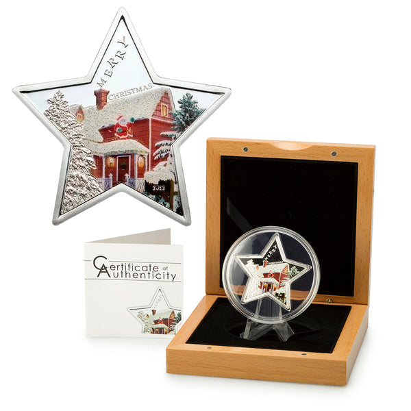 2012 $5 Merry Christmas Star - Pure Silver Coin