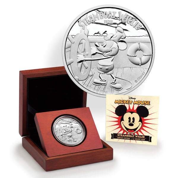 2014 $2 Disney Steamboat Willie - Pure Silver Coin
