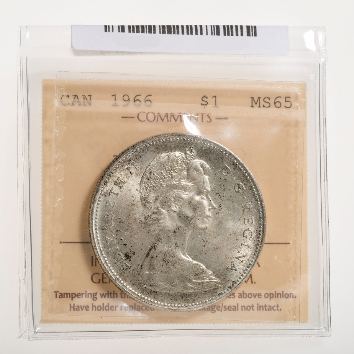 $1 1966 Large Beads ICCS MS-65