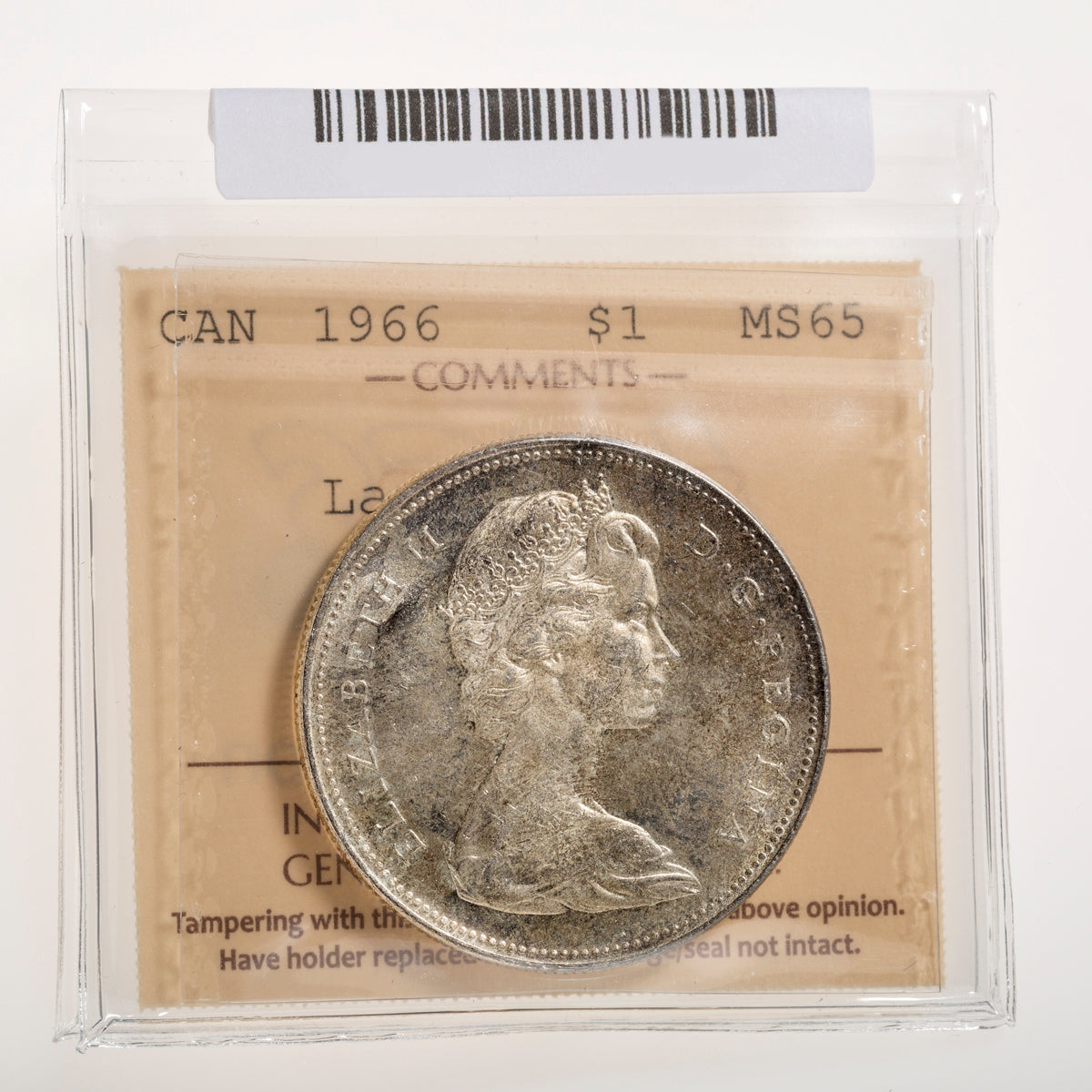 $1 1966 Large Beads ICCS MS-65