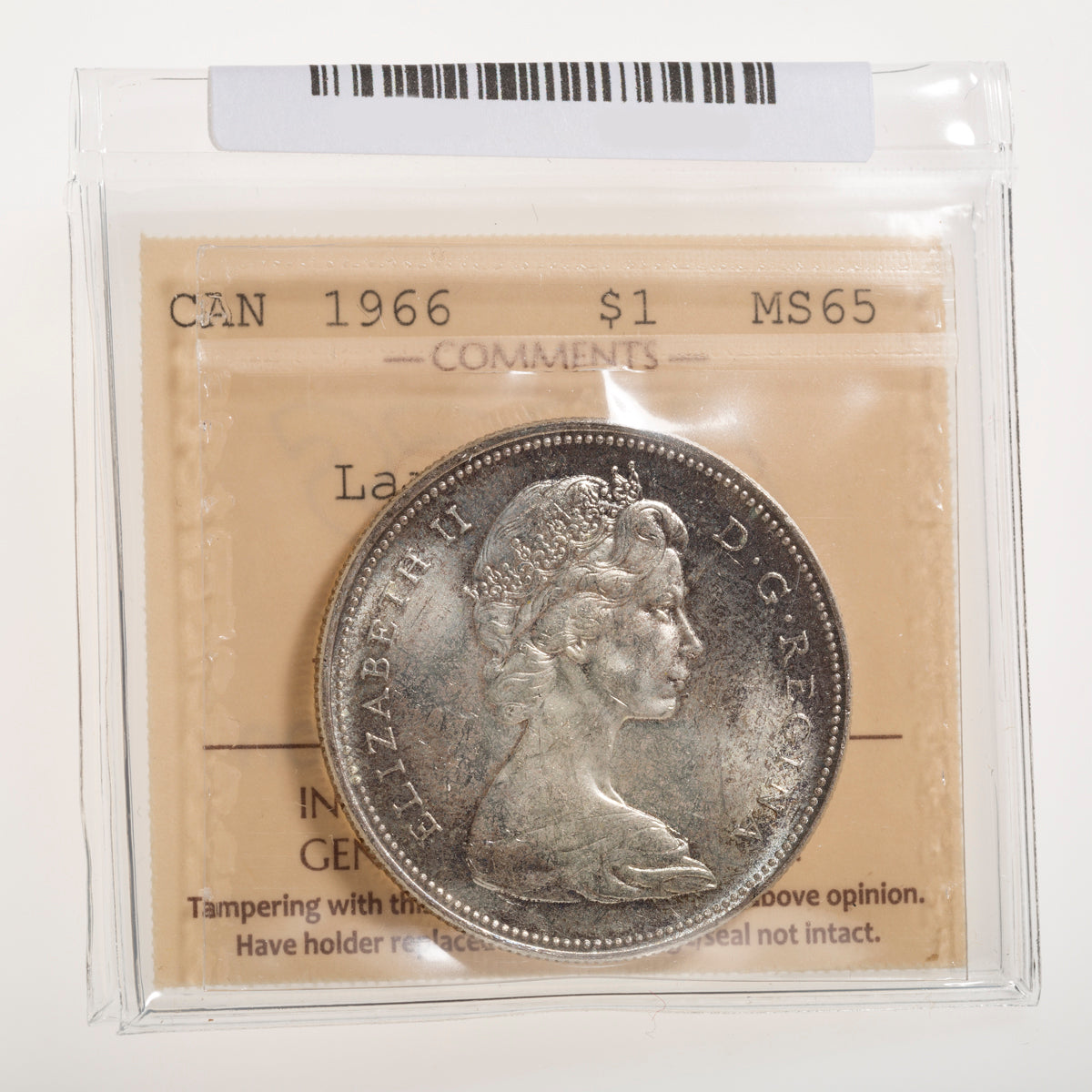 $1 1966 Large Beads ICCS MS-65