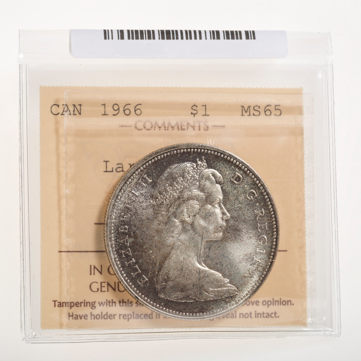 $1 1966 Large Beads ICCS MS-65