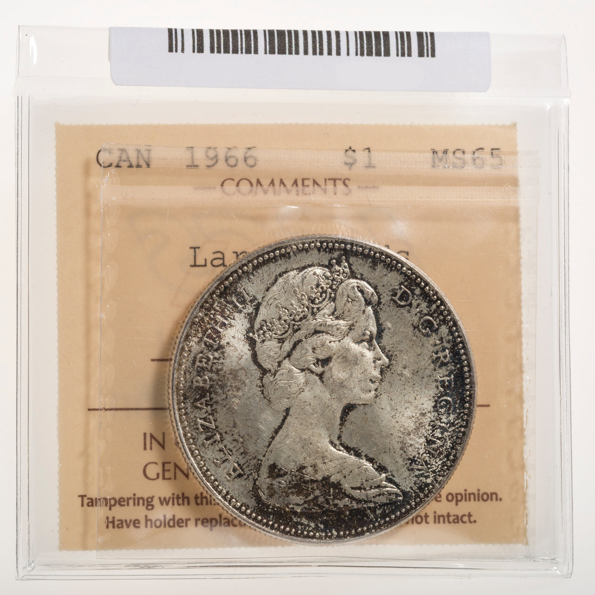 $1 1966 Large Beads ICCS MS-65