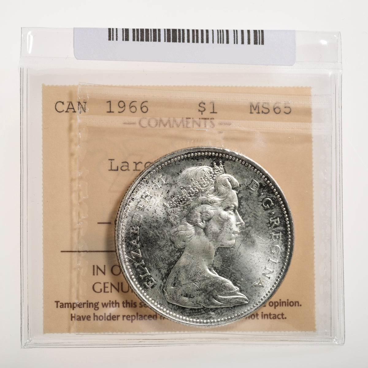 $1 1966 Large Beads ICCS MS-65