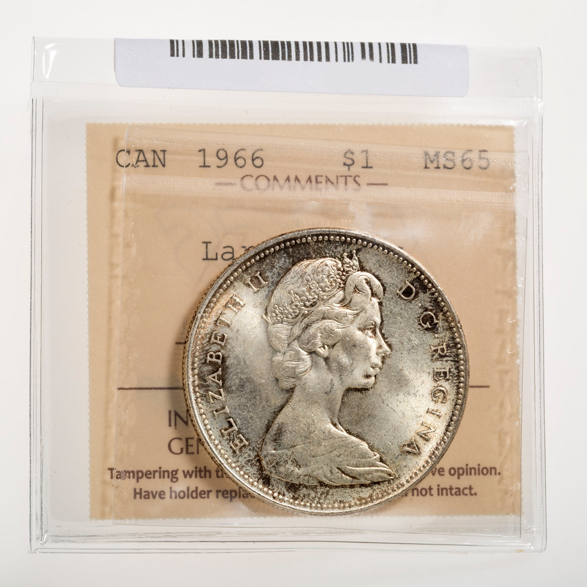 $1 1966 Large Beads ICCS MS-65