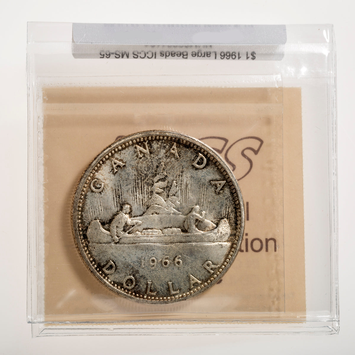 $1 1966 Large Beads ICCS MS-65