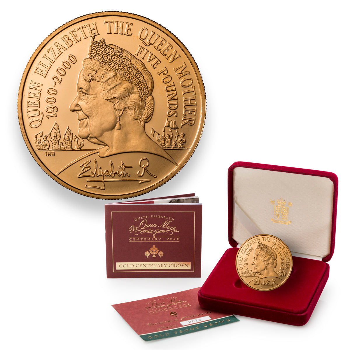 2000 $5 Queen Mother Centenary Year Gold Proof Crown