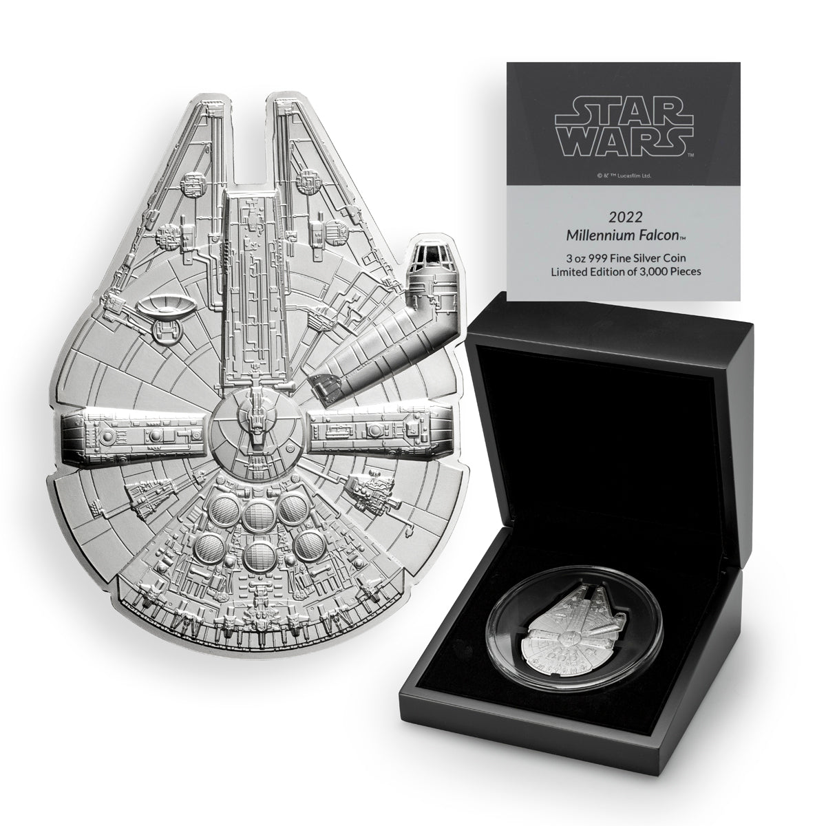 2022 $5 Star Wars: Millennium Falcon 3oz - Pure Silver Coin