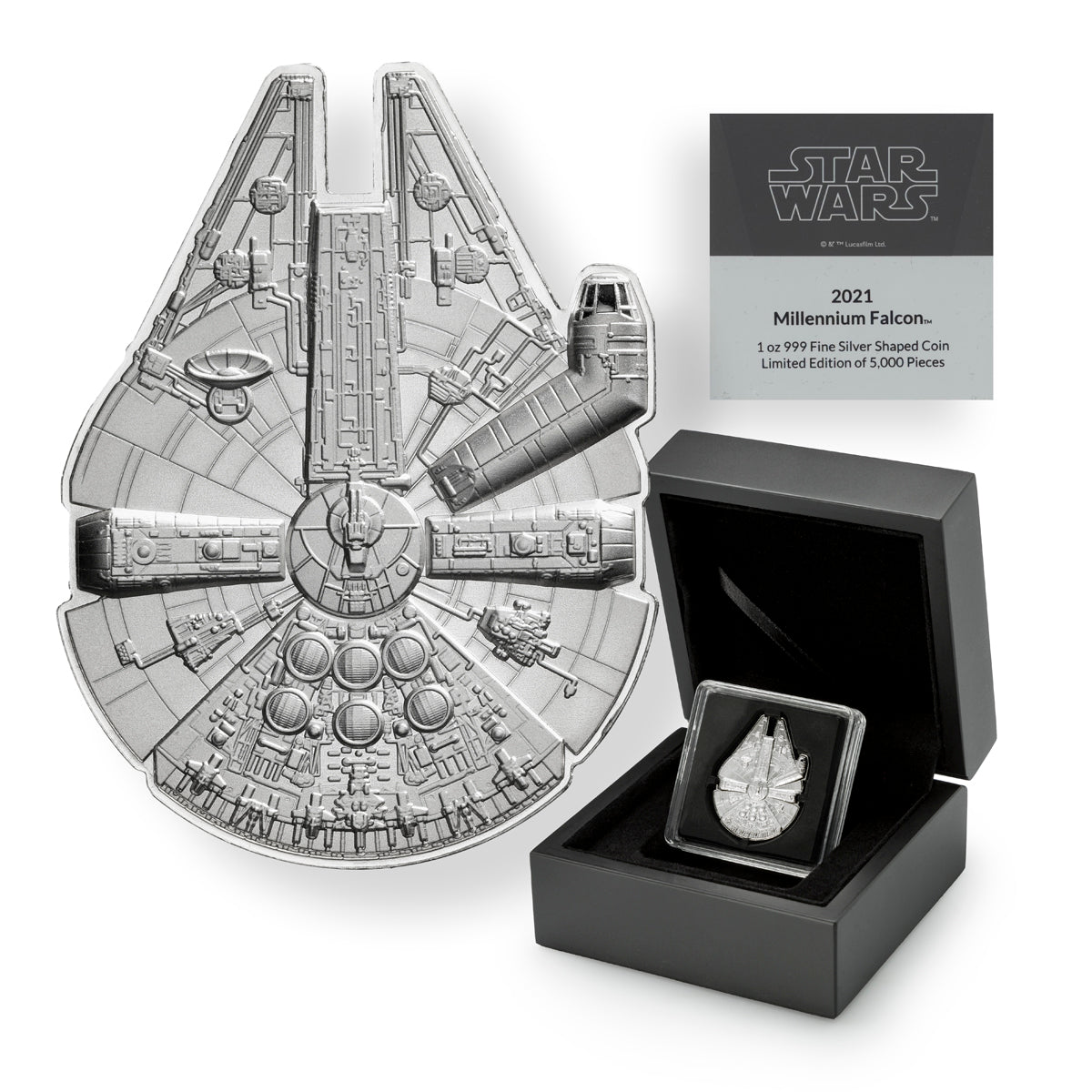 2021 $5 Star Wars: Millennium Falcon 1oz - Pure Silver Coin
