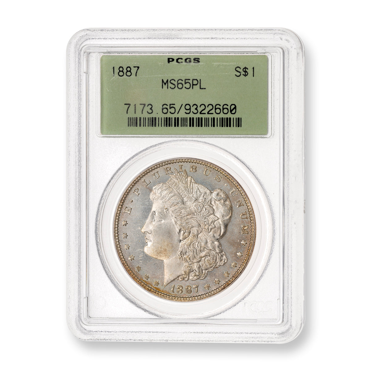 US $1 1887 Morgan Dollar PCGS PL-65
