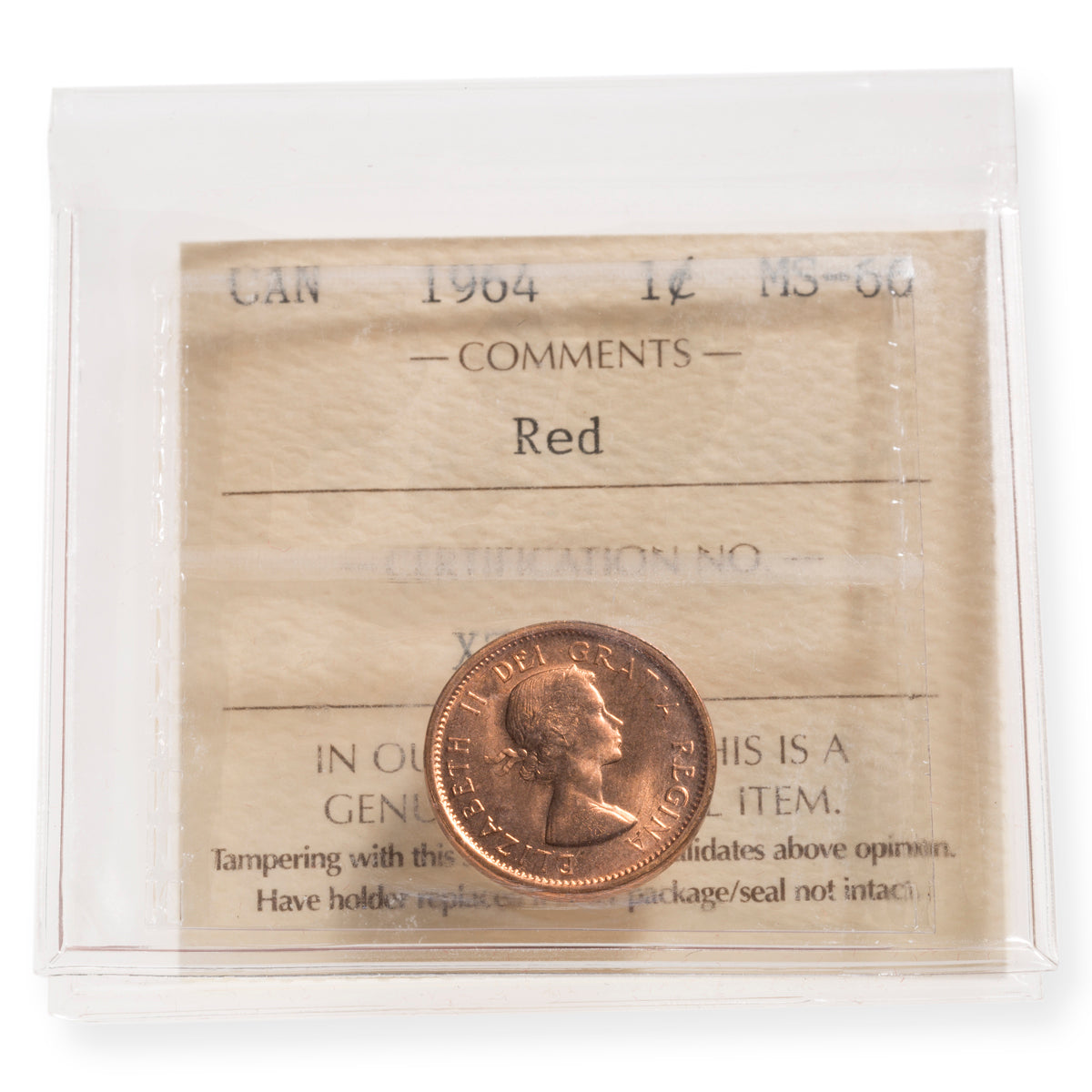 1 Cent 1964 Red ICCS MS-66