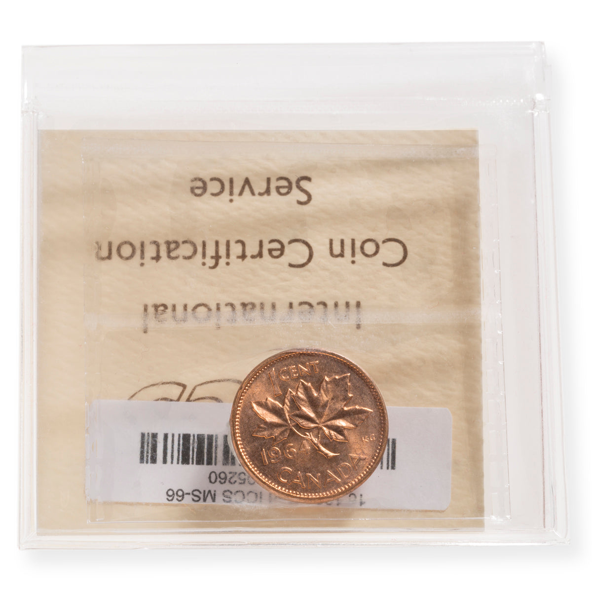 1 Cent 1964 Red ICCS MS-66