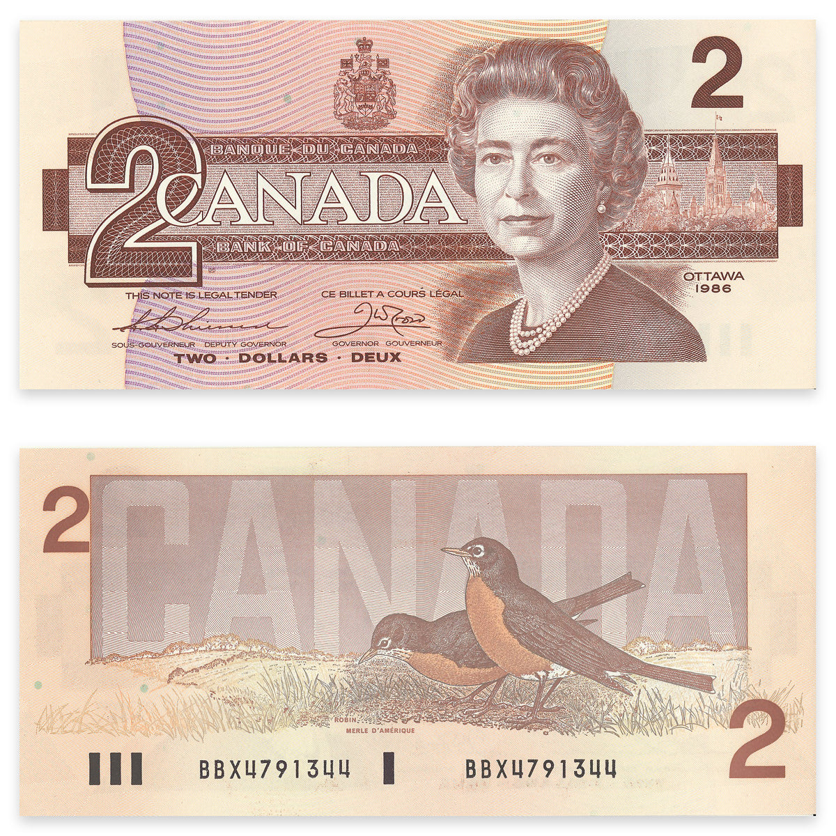 $2 1986 BC-55b Replacement Thiessen-Crow Prefix BBX GUNC-65