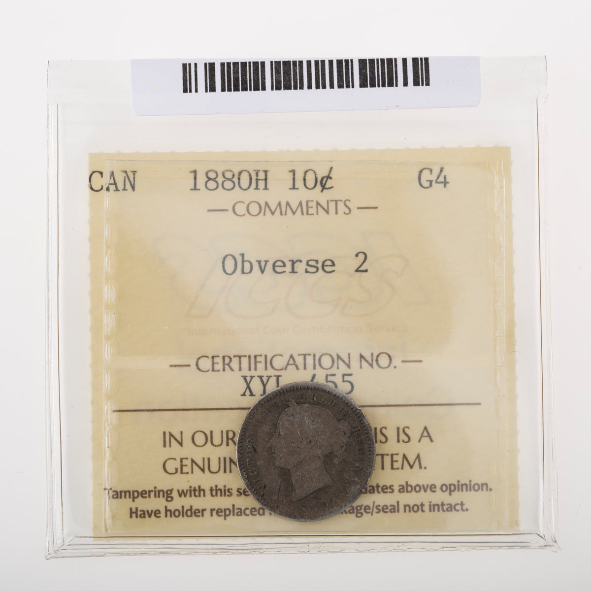 10 Cent 1880H Obverse 2 ICCS G-4