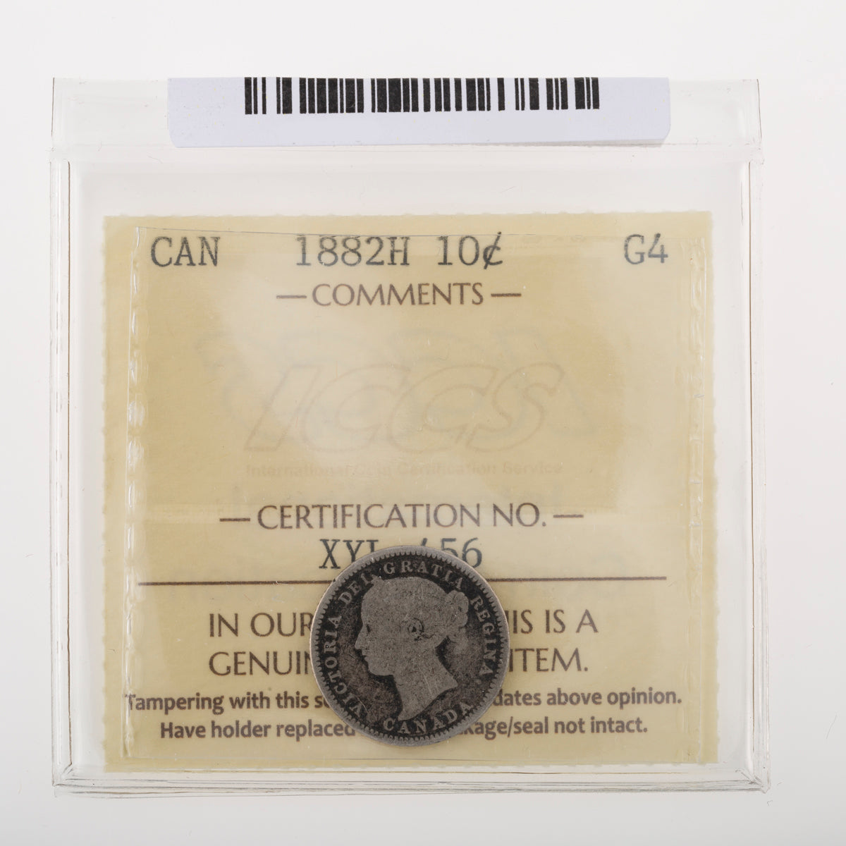 10 Cent 1882H ICCS G-4