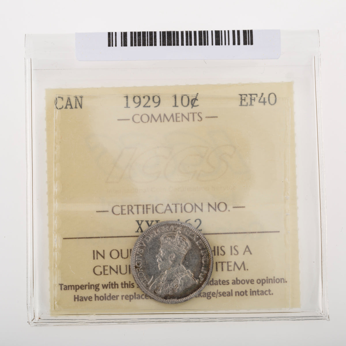 10 Cent 1929 ICCS EF-40