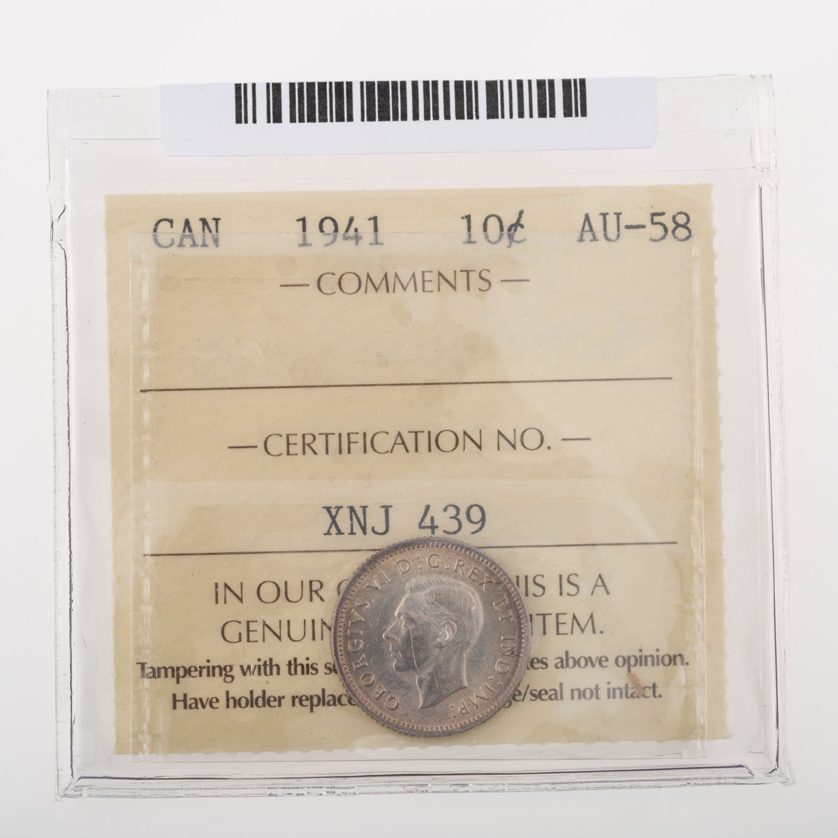 10 Cent 1941 ICCS AU-58