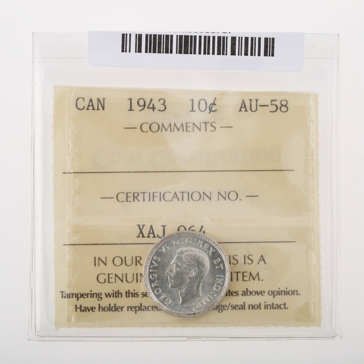 10 Cent 1943 ICCS AU-58