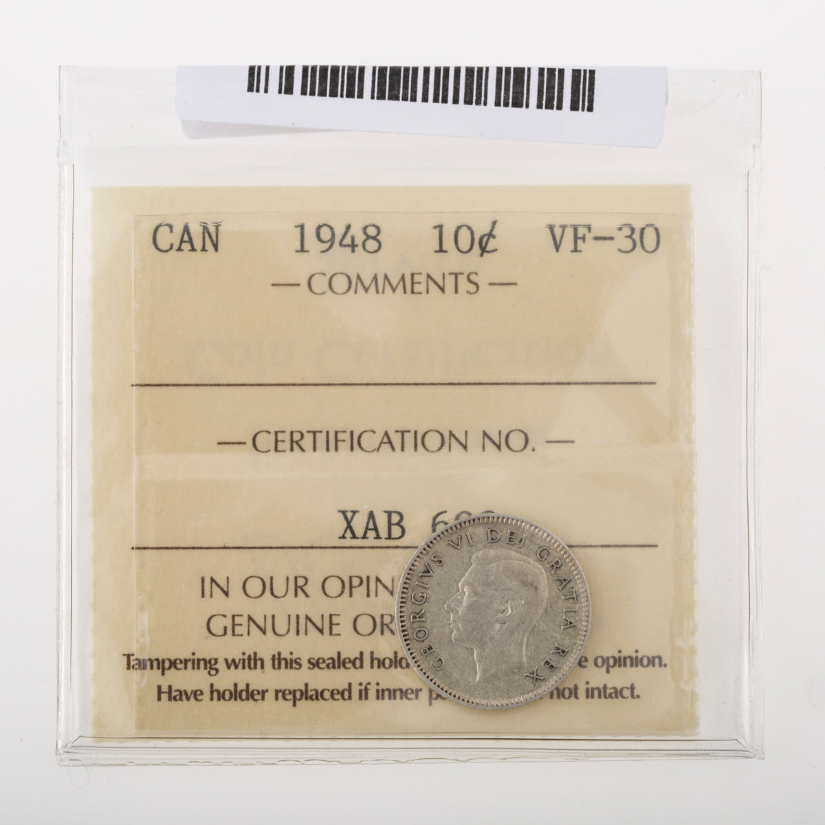 10 Cent 1948 ICCS VF-30