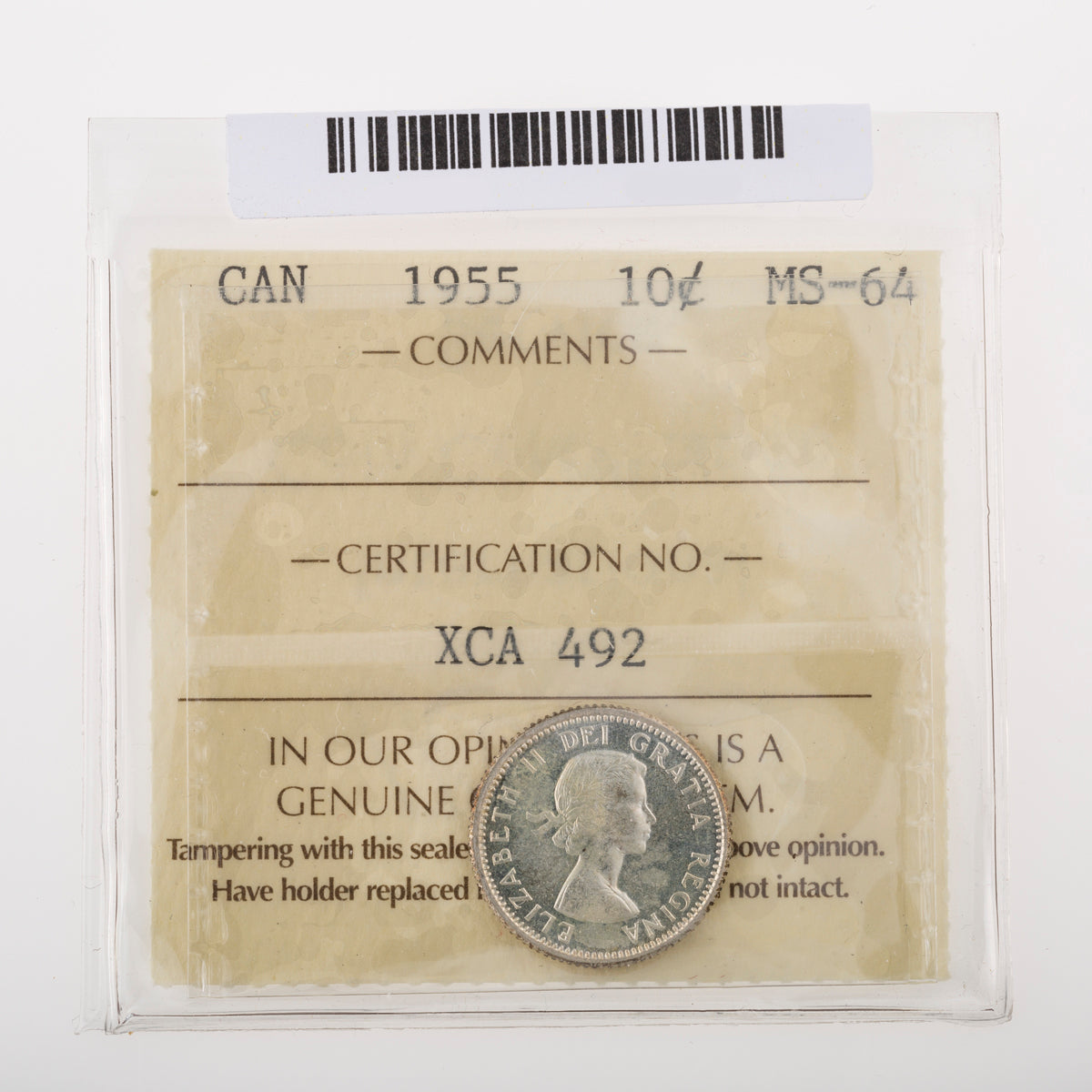 10 Cent 1955 ICCS MS-64