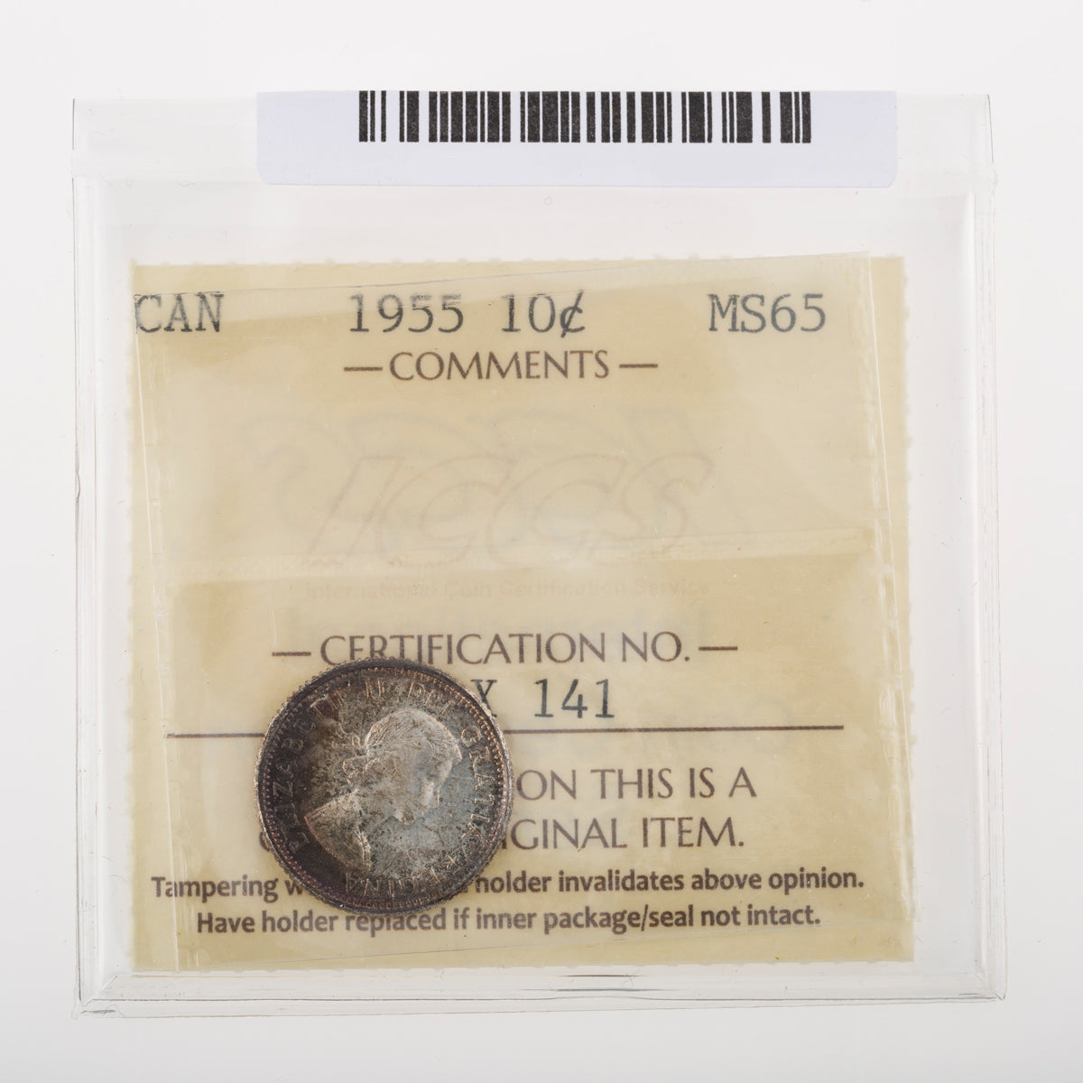 10 Cent 1955 ICCS MS-65