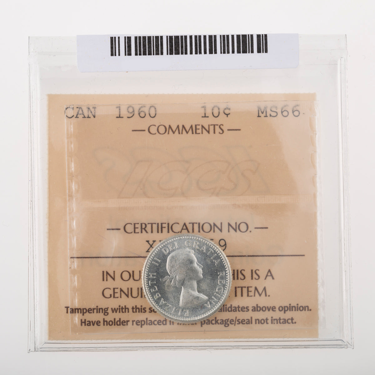 10 Cent 1960 ICCS MS-66