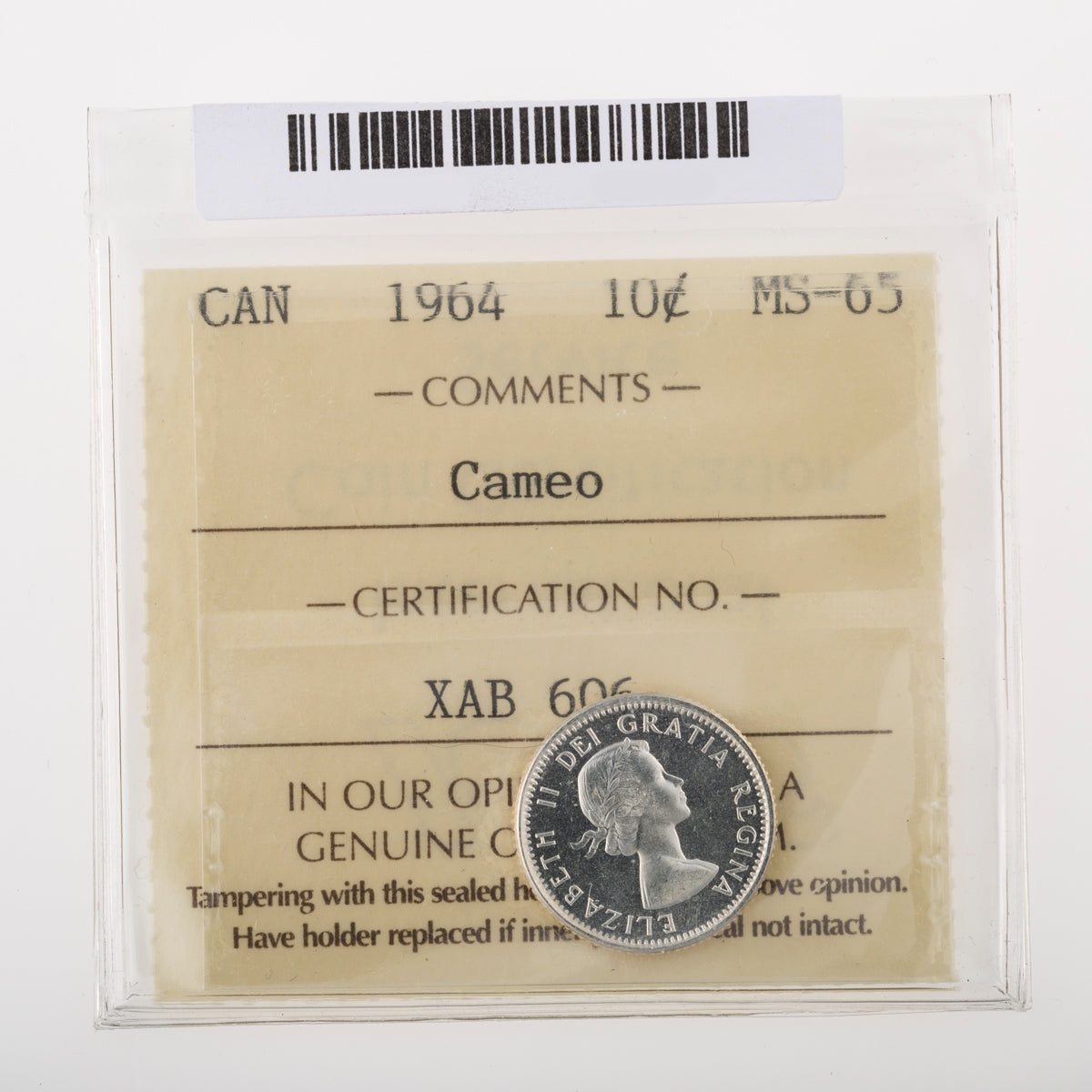 10 Cent 1964 Cameo ICCS MS-65