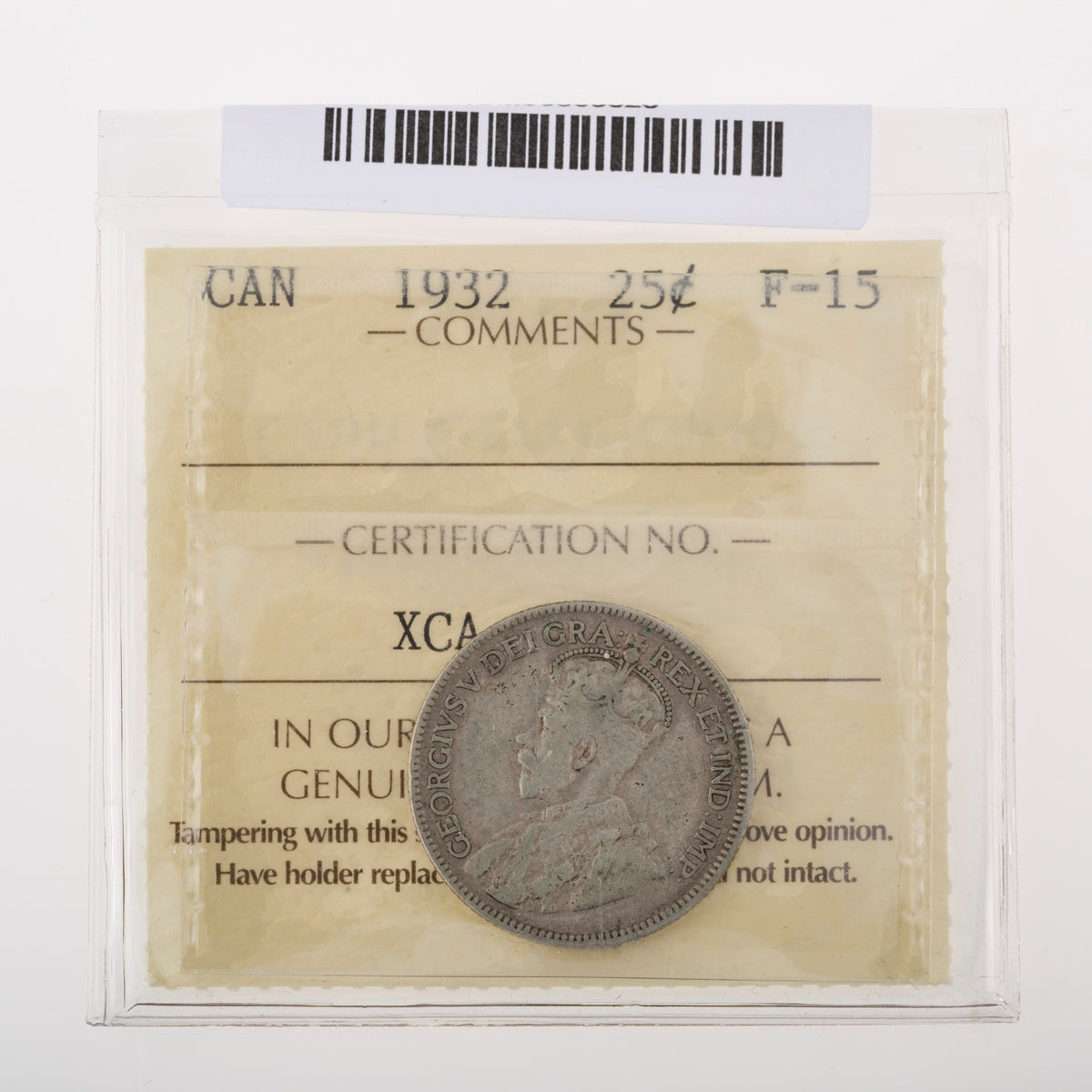 25 Cent 1932 ICCS F-15