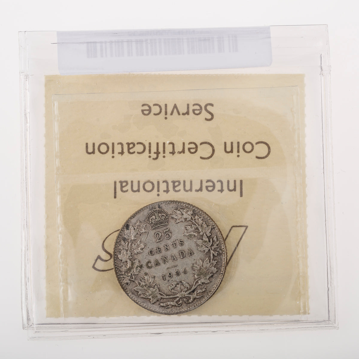25 Cent 1936 ICCS VF-20