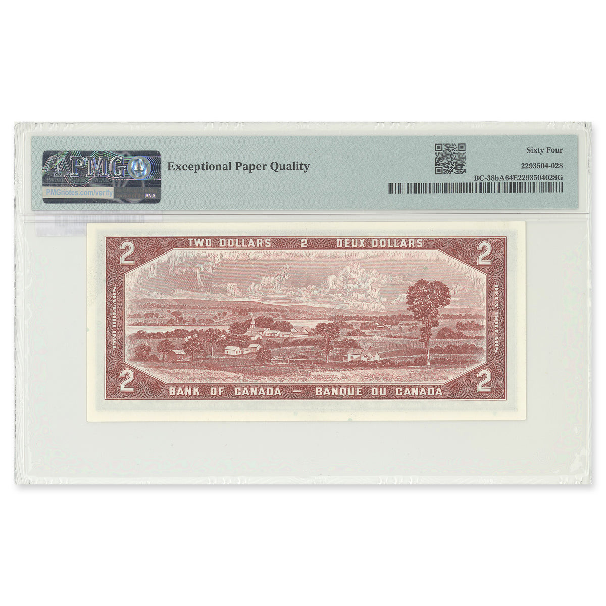 $2 1954 Modified Series BC-38bA Beattie-Rasminsky Prefix *B/B PMG CUNC-64