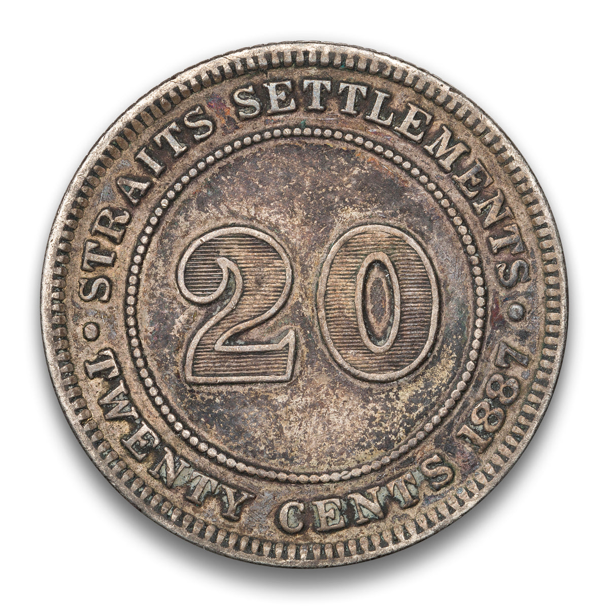 Straits Settlements Silver 20 Cents 1887